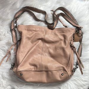 Joelle Hawkens Pink Genuine Leather Tote/Backpack Style Bag